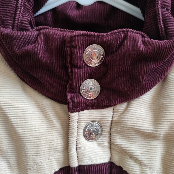 True Religion Burgundy Cream Corduroy Vest Women's L Run Small Y2K - Picture 3 of 11